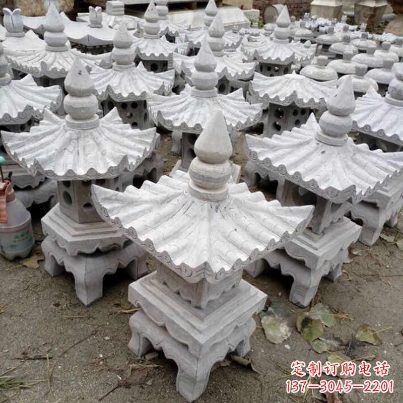 安阳汉白玉灯笼雕塑是由中领雕塑定制的一种华丽…