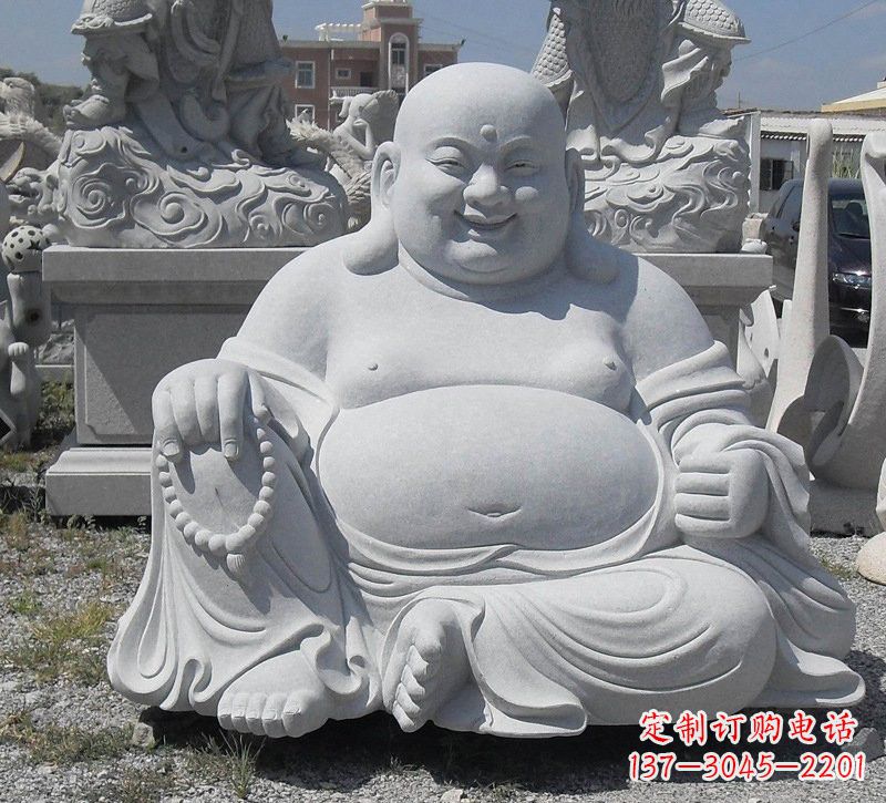 安阳精美高雅的汉白玉弥勒佛雕像