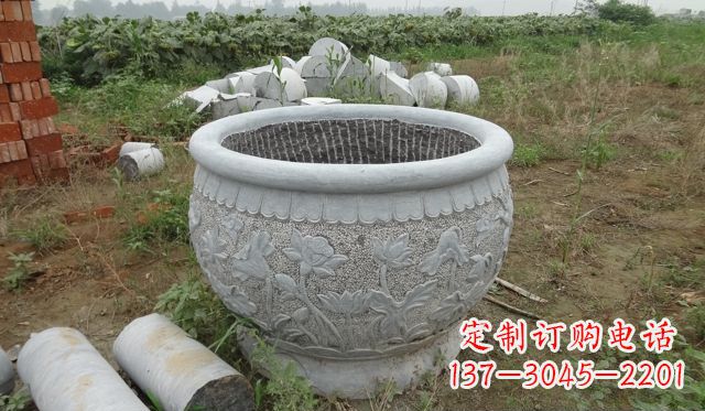 安阳荷花花盆公园景观石雕，千般美妙一览无余