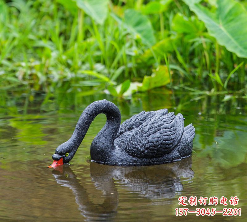 安阳黑天鹅雕塑，水塘装饰摆件