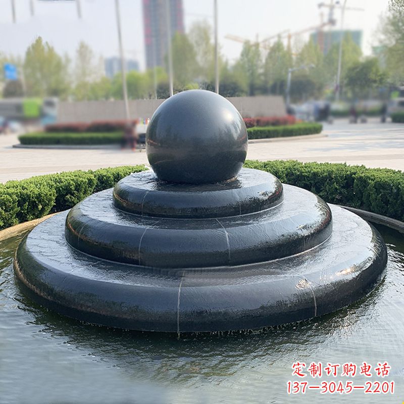 安阳黑曜石风水球:精美雕塑装点繁华都市