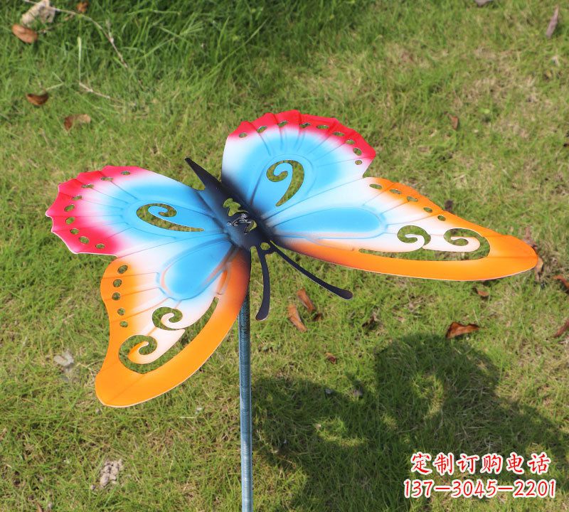 安阳红橙蓝不锈钢蝴蝶雕塑