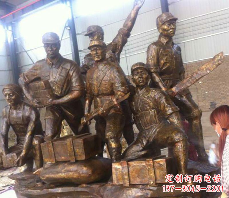 安阳把热血历史纪念永久铸就——红军雕塑