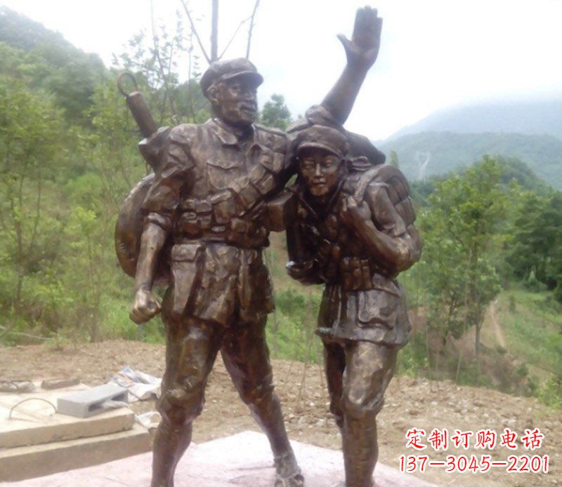 安阳红军人物铜雕,纪念胜利!
