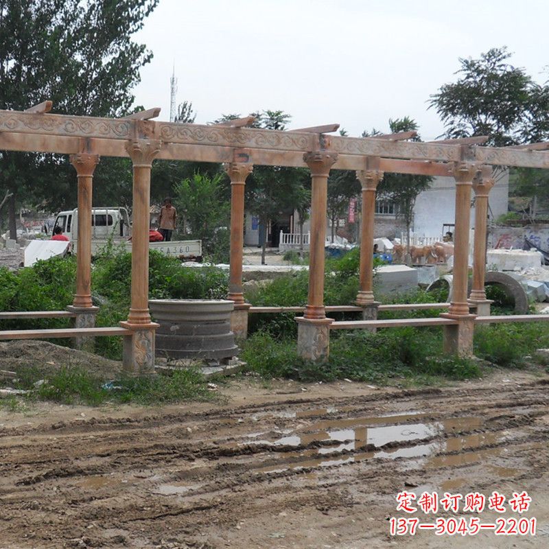 安阳红色石雕定制长廊雕塑