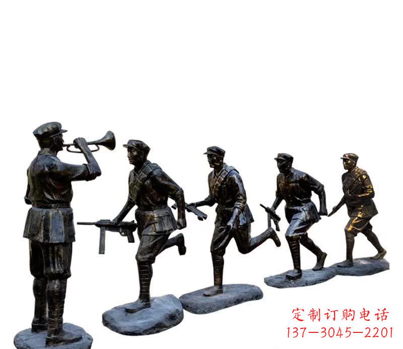 安阳传承红色精神,红军铜雕震撼人心