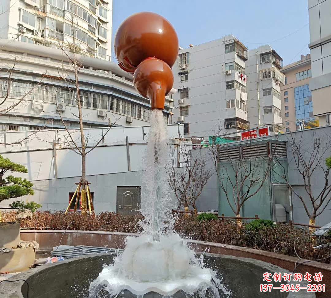 安阳葫芦广场喷泉雕塑,精致唯美