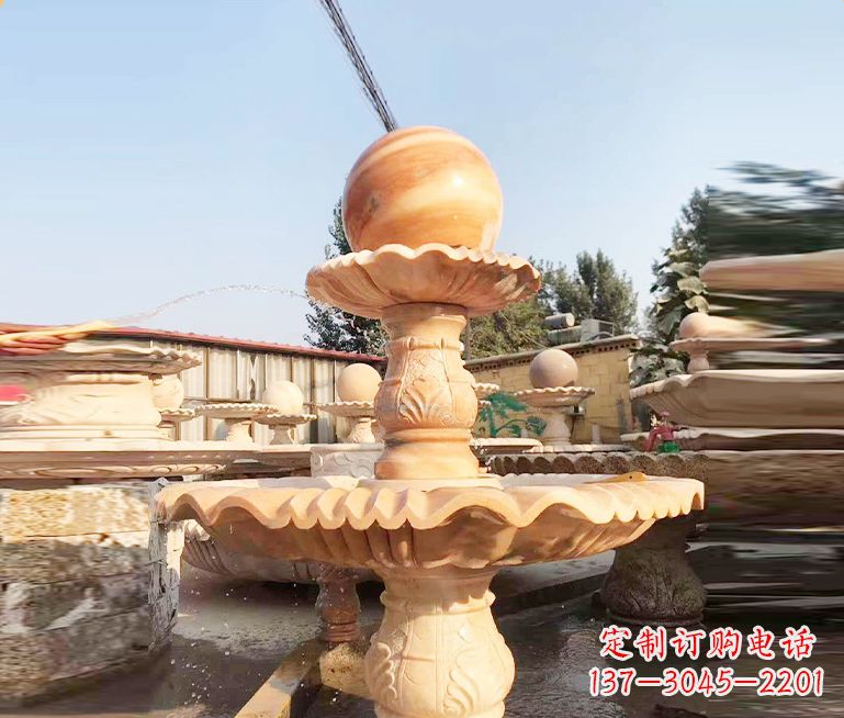 安阳湖北石雕风水球喷泉——精品水泵雕塑
