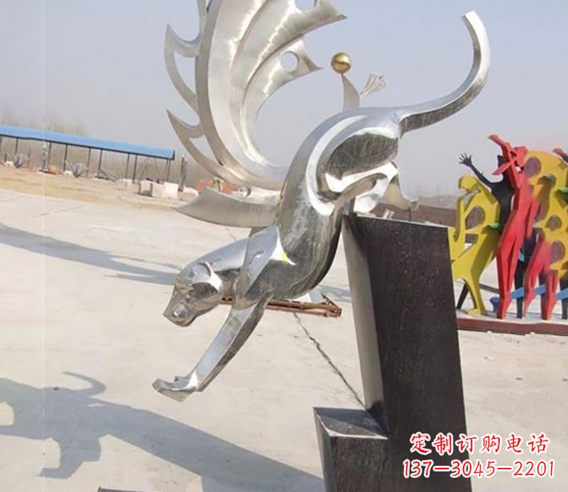 安阳经典大气的不锈钢豹子雕塑