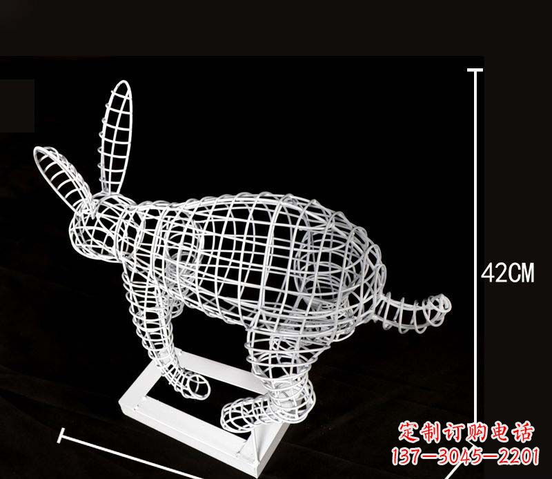 安阳全新上市!不锈钢镂空兔子雕塑