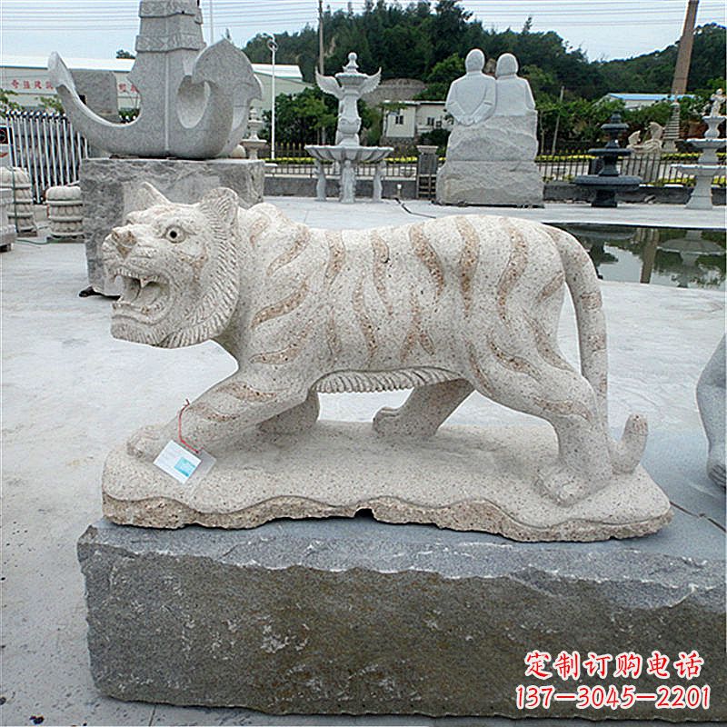 安阳花岗岩老虎石雕,精美细节精雕细琢
