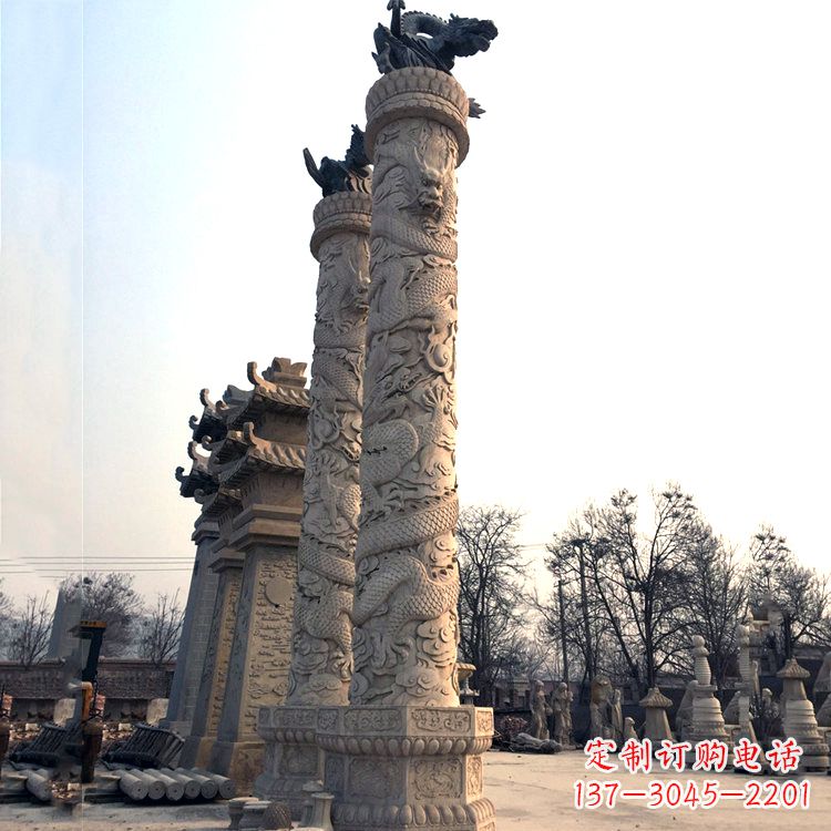 安阳精致精美的华表柱石雕