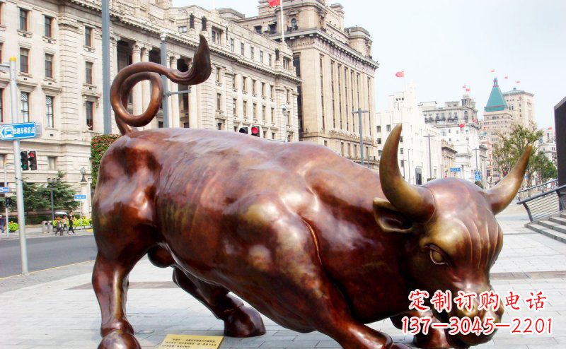 安阳华尔街牛招财牛铜雕,拥有力量的象征