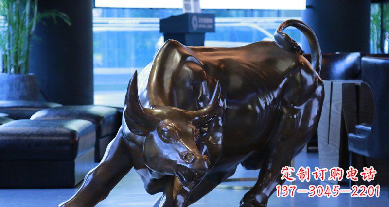 安阳华尔街牛招财铜雕——精美装点空间,招财进宝