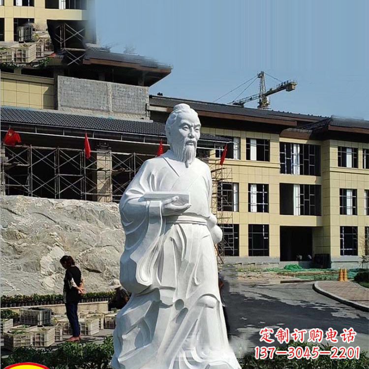 安阳高雅精美的华佗白玉石雕像