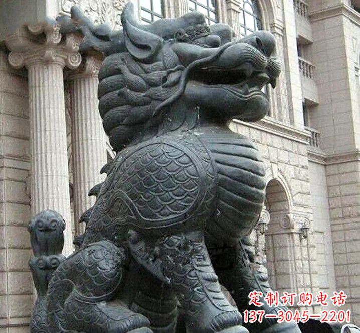 安阳富有神韵的煞铜麒麟雕塑