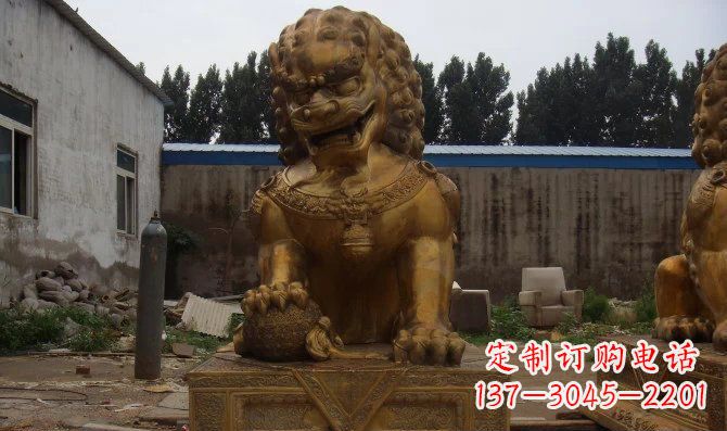 安阳黄铜狮子雕塑,让您的空间更加华贵