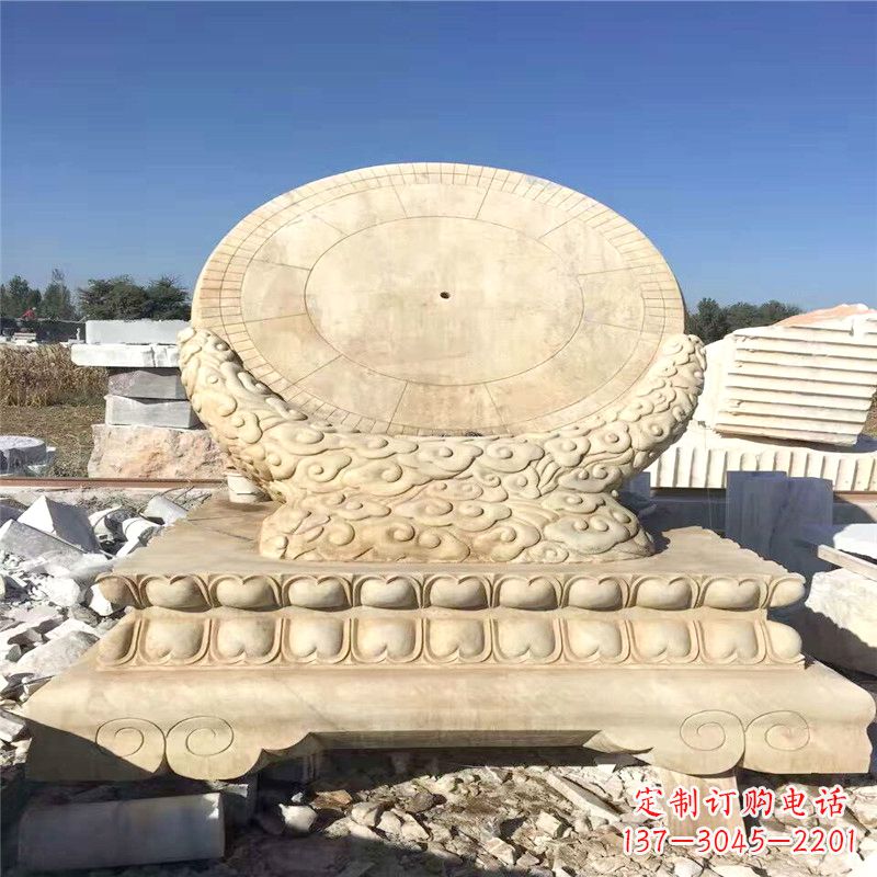 安阳优雅而古典的黄锈石日晷雕塑