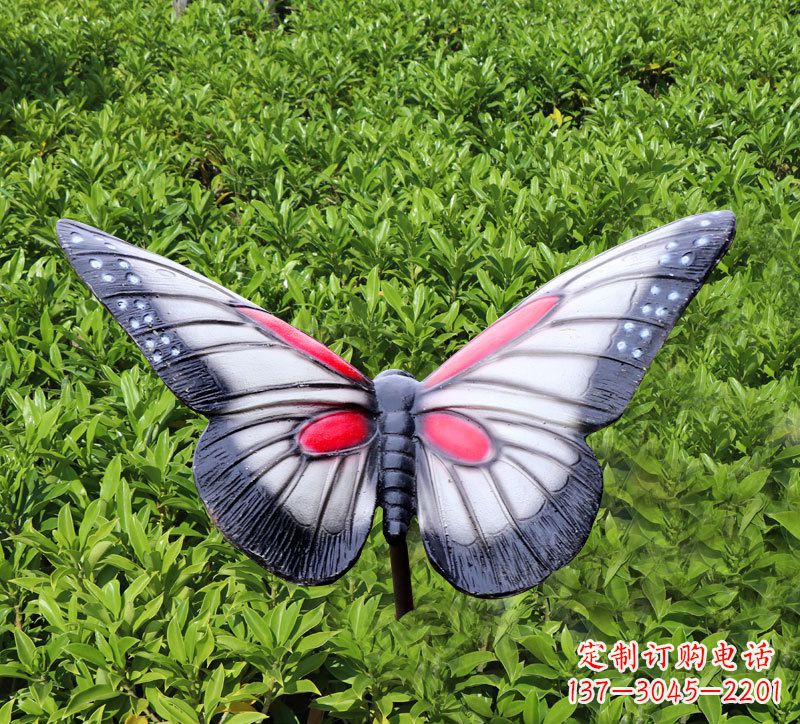 安阳灰黑色仿真蝴蝶玻璃钢铸造雕塑