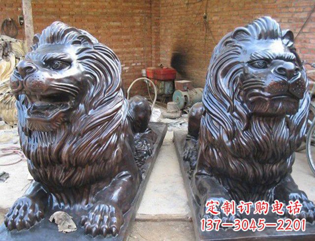 安阳汇丰狮子铜雕塑是由中领雕塑制作的一款狮子…