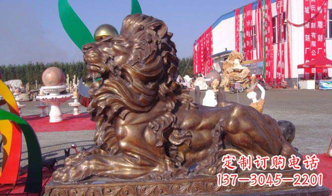 安阳汇丰西洋狮子铜雕,精美华贵