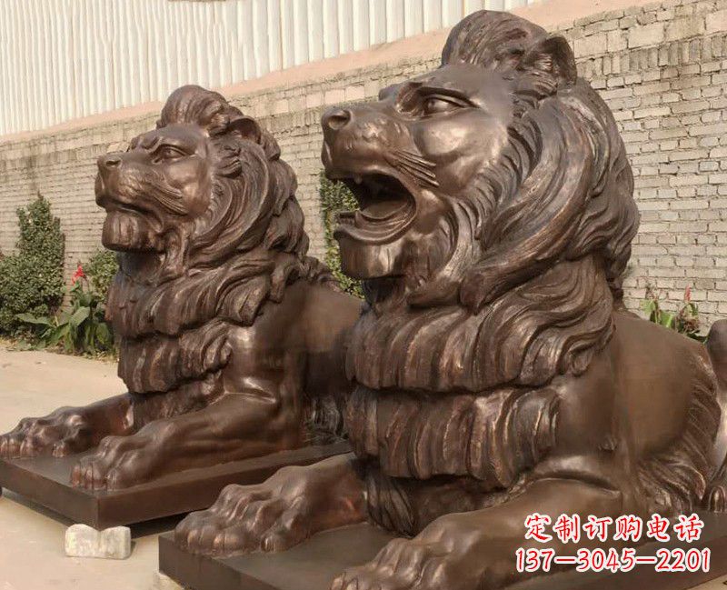 安阳汇丰铜雕狮子,威武雄壮