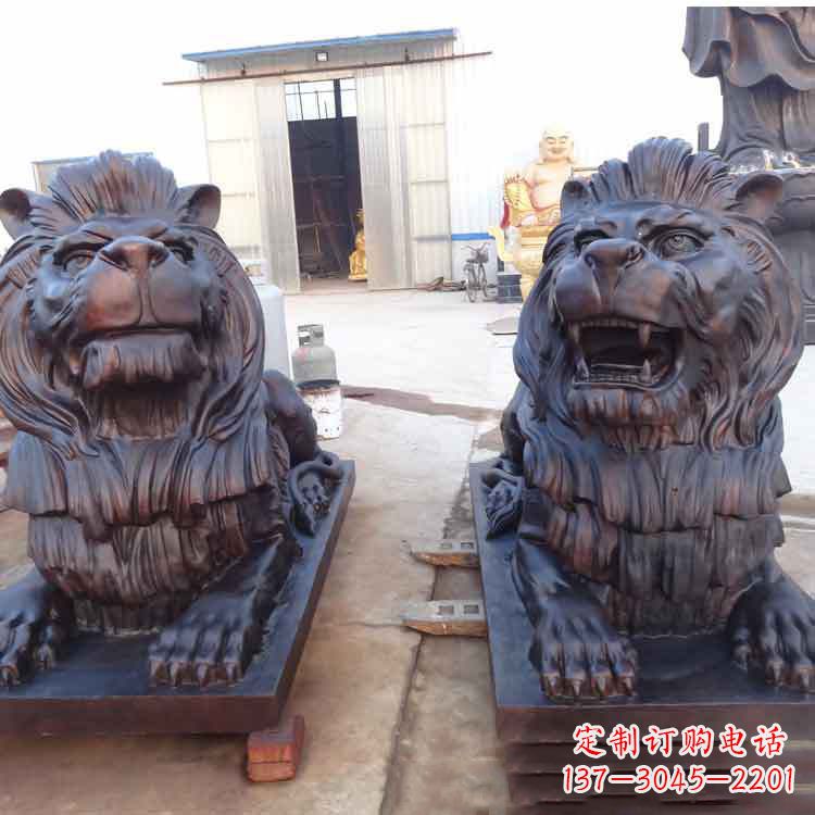 安阳汇丰银行狮子雕塑,精美雕塑展示您的财富