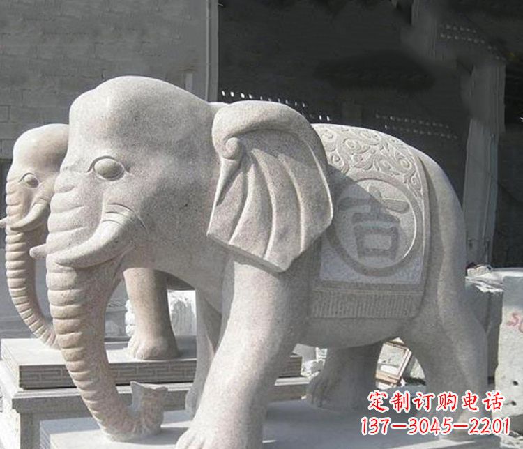 安阳吉祥大理石大象雕塑,古典雅致、品质优质