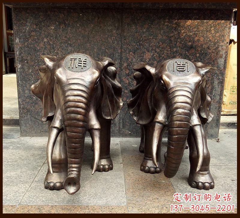 安阳传承文化铸就完美雕塑——吉祥大象铜雕