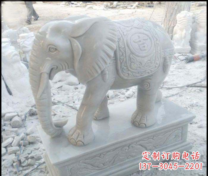 安阳高端大象汉白玉雕塑
