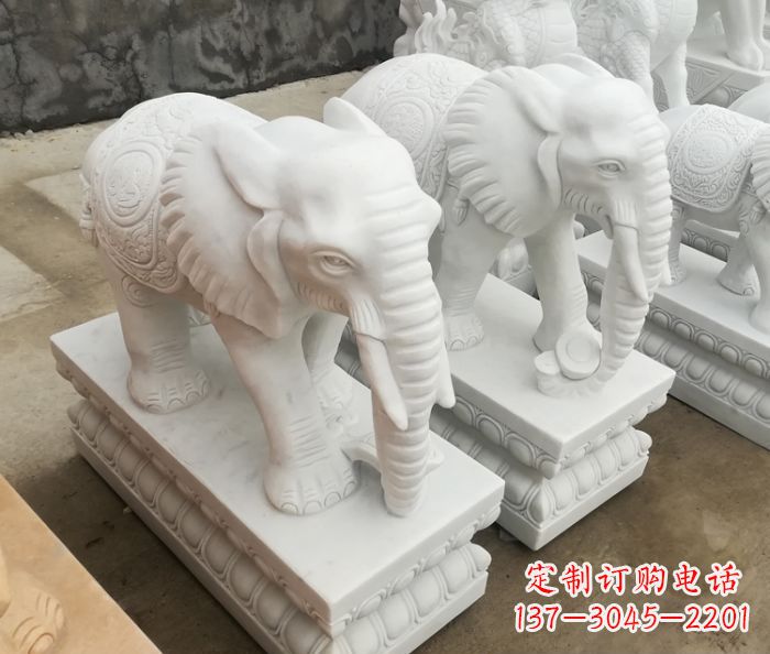 安阳增添吉祥气息的玉质大象雕塑