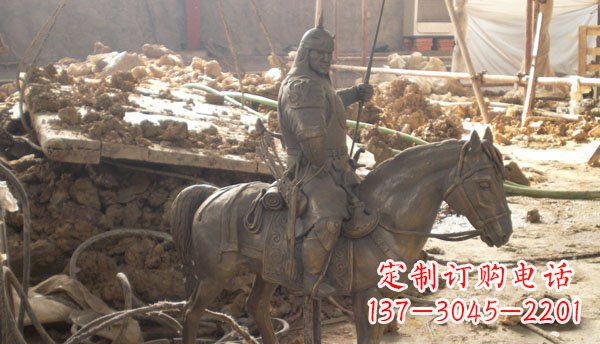 安阳精心打造的古典骑马铜雕