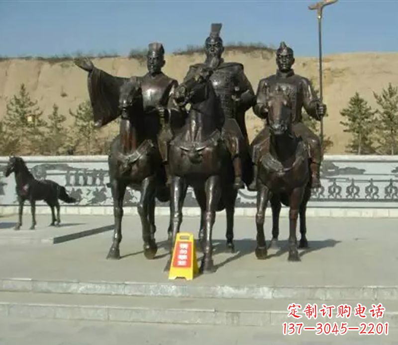安阳中领雕塑:骑马广场铜雕作品
