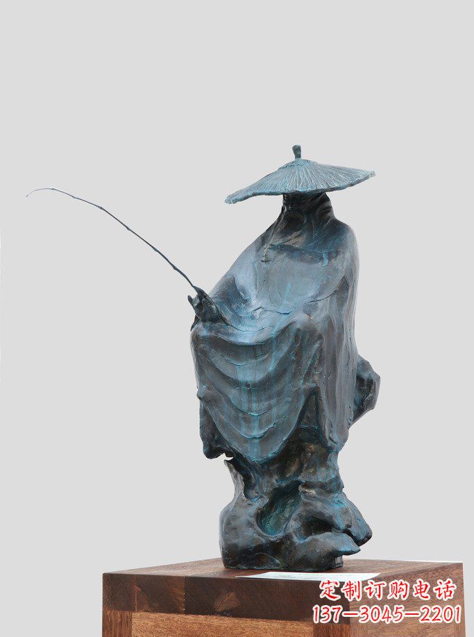 安阳中领雕塑:精美古典雕塑——姜太公钓鱼铜像