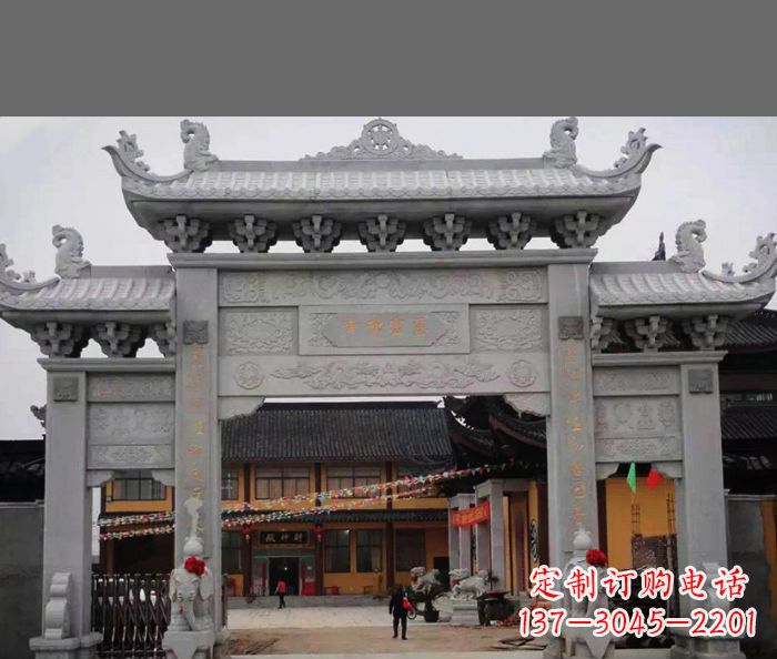 安阳专业街边道路三门石牌坊雕塑制作