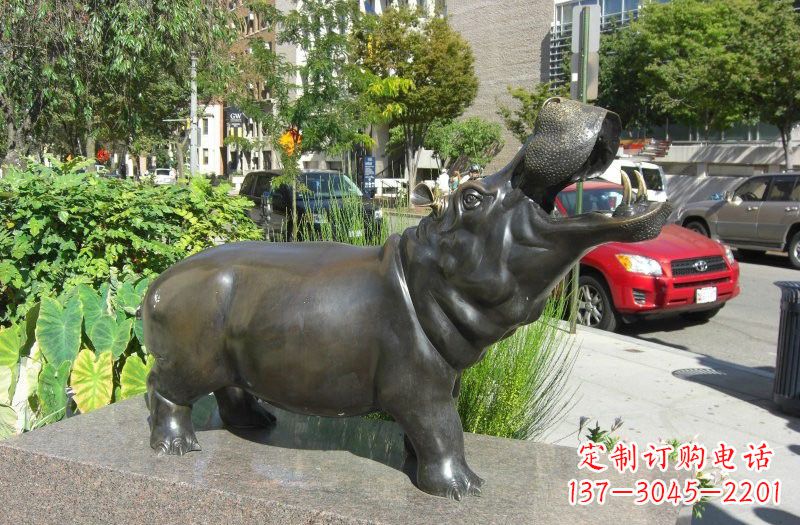 安阳赏心悦目的河马铜雕