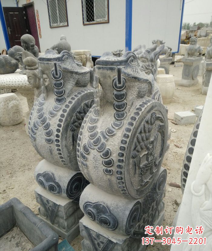 安阳古韵深远,金蟾抱鼓石仿古门墩雕塑