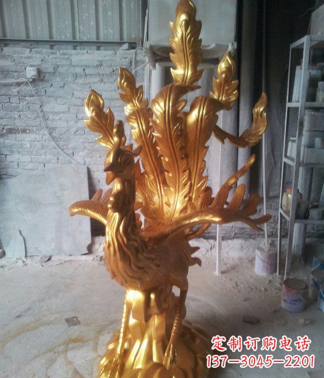 安阳金凤凰玻璃钢仿铜动物雕塑─让美丽无限盛开