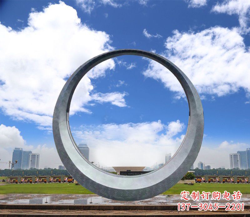 安阳景观美化,中领雕塑不锈钢圆环雕塑