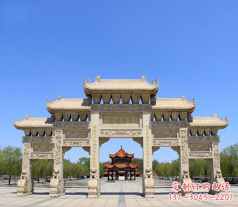 安阳中领雕塑:专业定制大型建筑牌坊雕塑