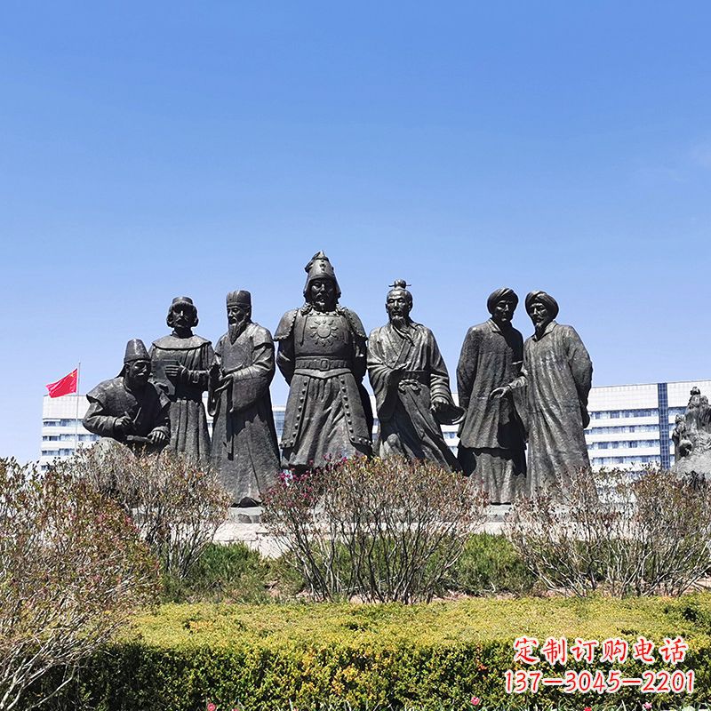 安阳完美再现成吉思汗的青铜雕塑