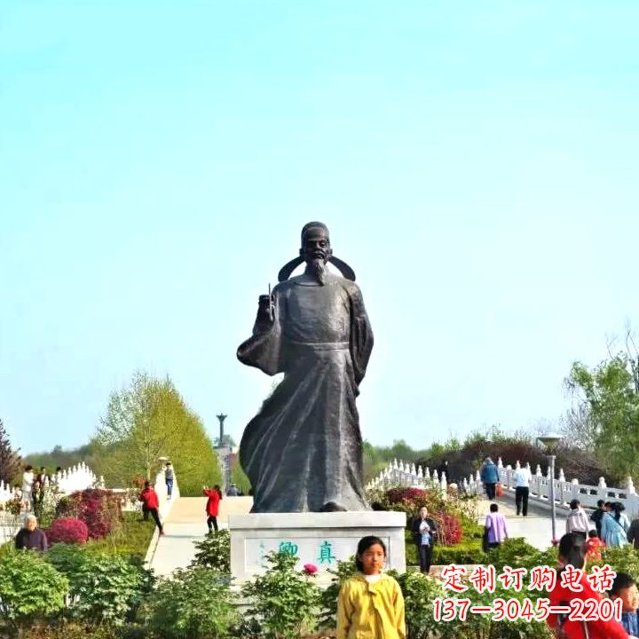 安阳精美颜真卿铜雕塑像