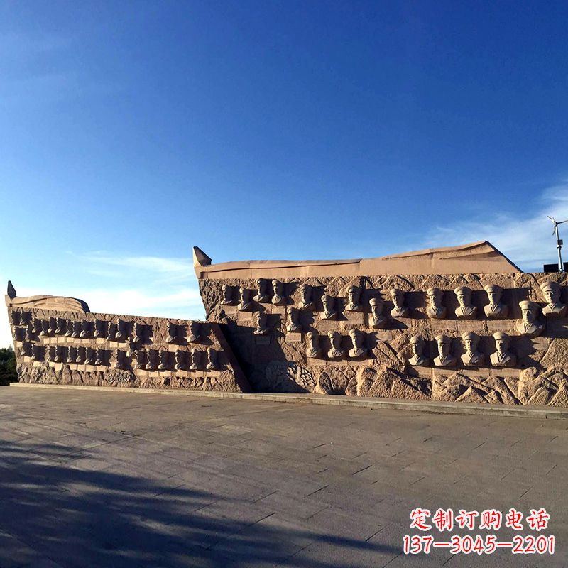 安阳精美细节的名人将领头像雕塑