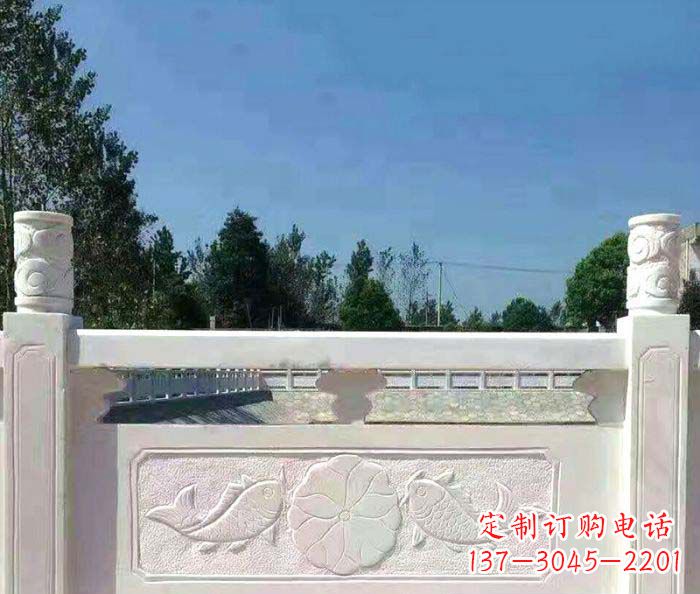 安阳精美汉白玉石浮雕栏板