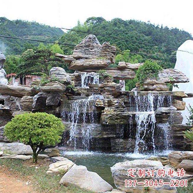安阳领雕塑让您的景区更精彩——奇石流水假山雕塑