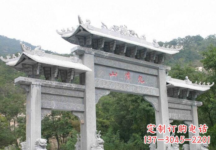 安阳三门仿古牌坊石雕,精美绝伦