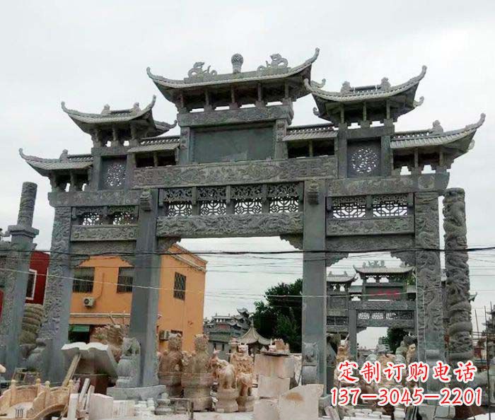 安阳石雕牌坊,精致雕塑让你完美点缀