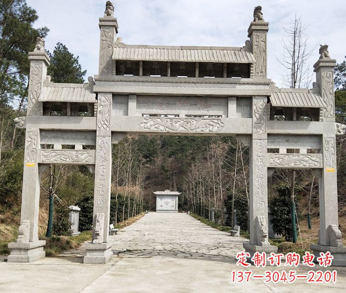 安阳中领雕塑定制牌坊石雕