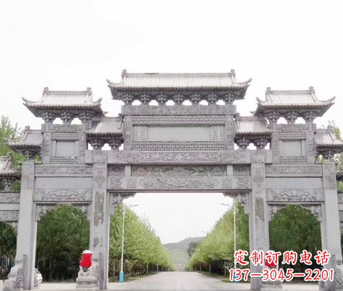 安阳三门石雕牌坊,独具特色的地标雕塑