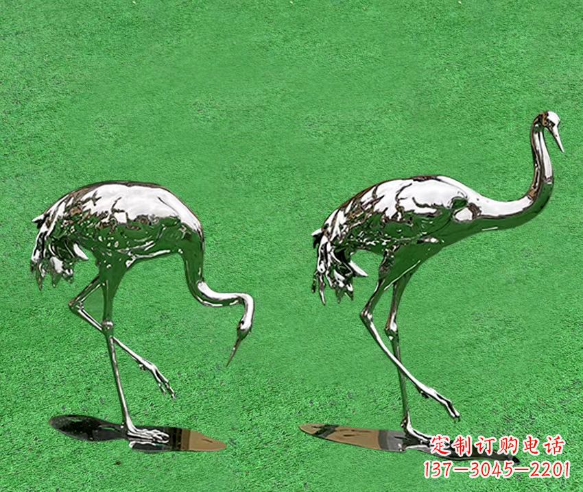 安阳精美镜面不锈钢动物鹤雕塑